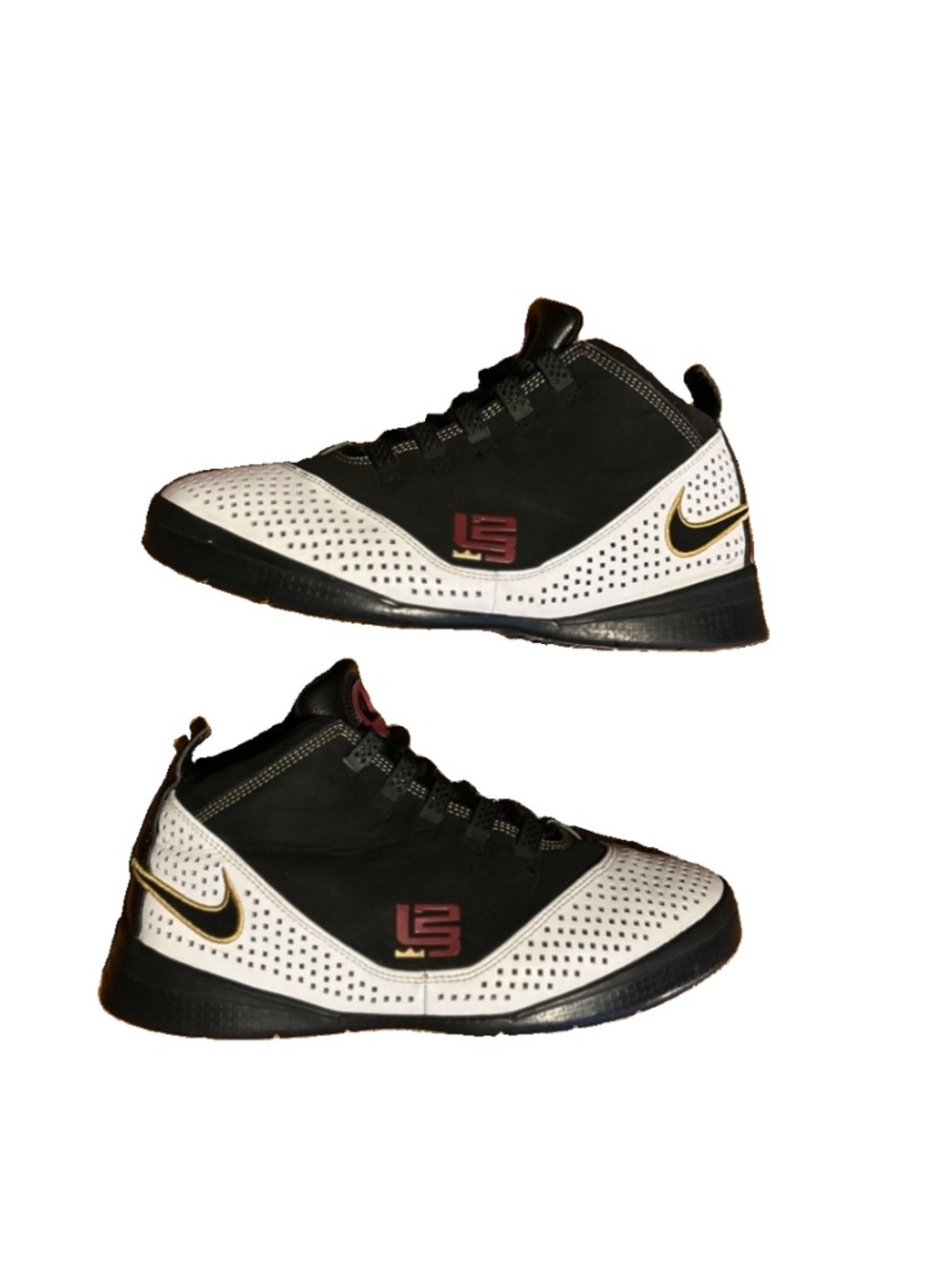 Nike LeBron Soldier 2 GS 6Y 325208-101 Black White Burgundy Gold 2008 Zoom
